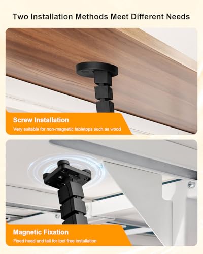 Under Desk Cable Management Spine, Magnetic Wire Organizer Black - color: Black