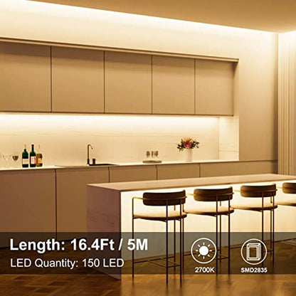 echosari Strip Lights Battery Operated 16.5Ft with Timer for Cupboard - color: Warm White, size: 16.5Ft