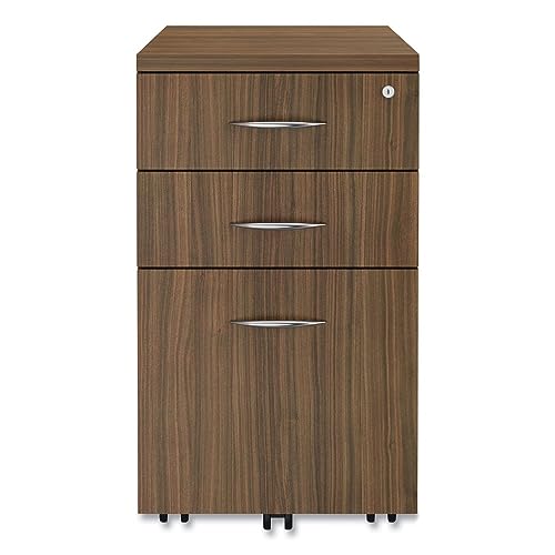 Alera Alera Valencia Series Mobile Pedestal File, Left/Right, 3-Drawer: Box/Box/File, Legal/Letter, Walnut, 15.88 X 20.5 X 28.38