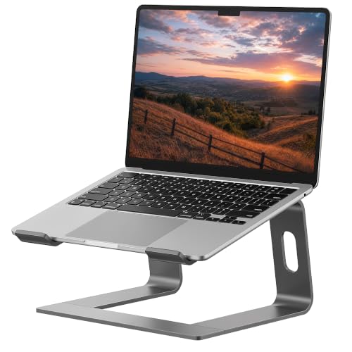 SOUNDANCE Laptop Stand, Aluminum Computer Riser, Ergonomic Laptops Elevator for Desk, Metal Holder Compatible with 10 to 15.6 Inches Notebook Computer, Grey - color: C-Grey, size: For 10 to 15.6 Inches Laptop