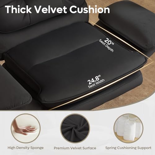 Bestier Criss Cross Chair with Flip-Up Armrests and Headrest, Black Velvet | 135° Reclining Executive Chair with Side Pockets and Wheels, Big and Tall Computer Desk Chair for Home Office - color: Black Velvet, size: High Back