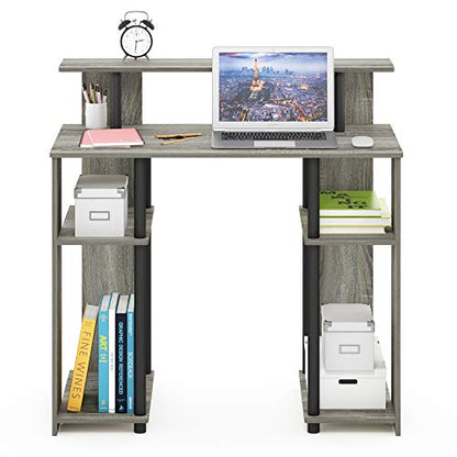 Furinno JAYA Simple Design Computer Writing Desk, French Oak Grey/Black - color: French Oak/Black