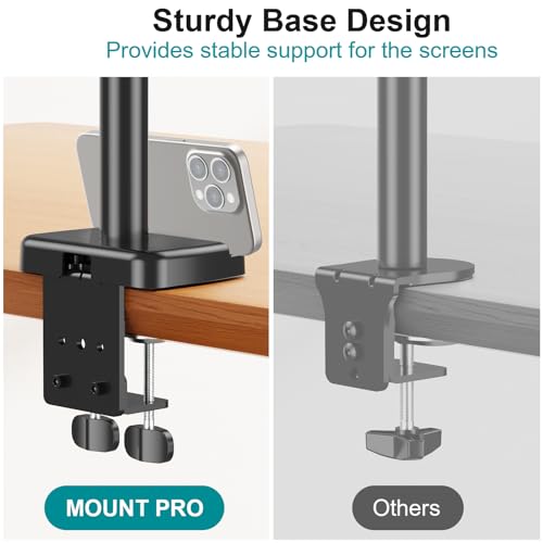MOUNT PRO Triple Monitor Mount for 13-27 inch Screens, 3 Monitor Desk Mount, Height Adjustable Triple Display Stand, Full Motion Three Computer Arm Hold up to 17.6lbs Each, VESA 75x75, 100x100 - style: Max 27“ Gas Spring（parallel）