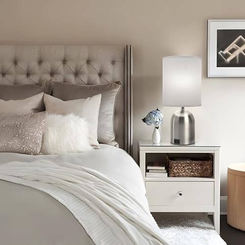 Bedside Table Lamp for Bedroom, 3 Way Dimmable Touch Desk Lamp | USB Charging Port Table Lamps for Living Room, Bedroom, Reading Room, Office, Grey/Sliver