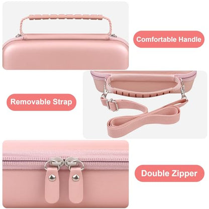 Canboc Carrying Case for NIIMBOT B21 Label Maker, Rose Gold (Case Only) | Portable Bluetooth Thermal Label Printer Bag with Removable Shoulder Strap, Mesh Pocket fit Printer Labels, USB Cable - color: Rose Gold+Rose Gold