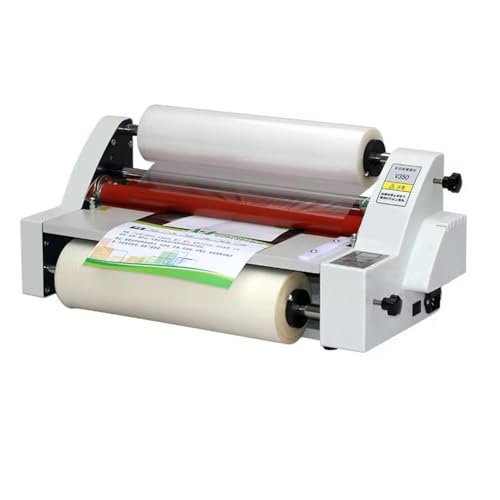 350mm Laminator Machine, Cold Hot Roller Laminating Machine, Single- & Double-Sided Thermal Laminator for Paper Card Wood Veneer PVC Foil, Digital Display, Safety Protection (V350)