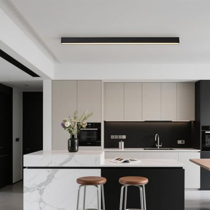Black ceiling light LED, used for living room, bedroom, hallway, kitchen, - size: 39.4IN