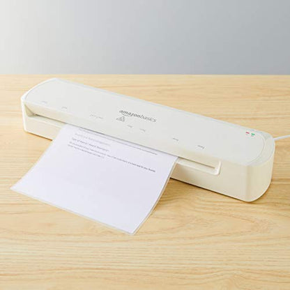 Amazon Basics 12-Inch Thermal Laminator Machine, Easy to Use for Home Office or School, White - size: 12-Inch