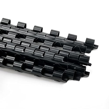 Rayson CR6BK-10305638 Plastic Binding Combs 20-Sheets Capacity, 1/4" Black Comb Binding Spines, 19-Ring, Max. Binding Letter Size Paper (8.5"×11") Box of 100 - size: 1/4", style: Letter - Black