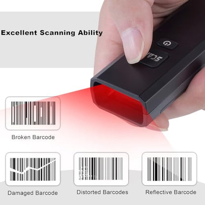 Wireless Barcode Scanner, 1D CCD Automatic Mini Barcode Rreader, Rechargeable Bar Code Scanner with 2.4G Receiver Plug and Play