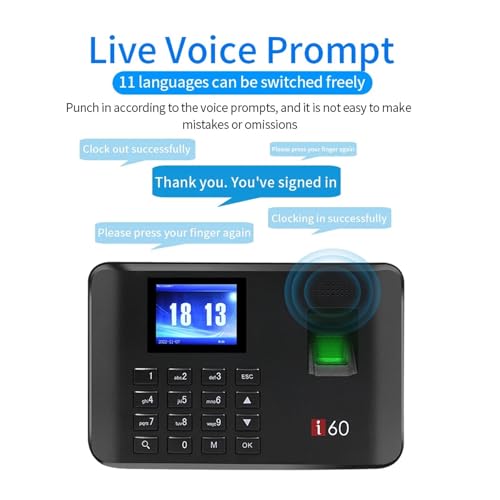 Biometric Attendance System USB Fingerprint Exit Record Recorder Reader Time Clock in Employees Date Machine Electronic Device