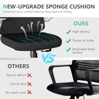 Ergonomic Office Desk Chair High Back Mesh Computer Chair (07White-Black, Chair) - color: 07white-black