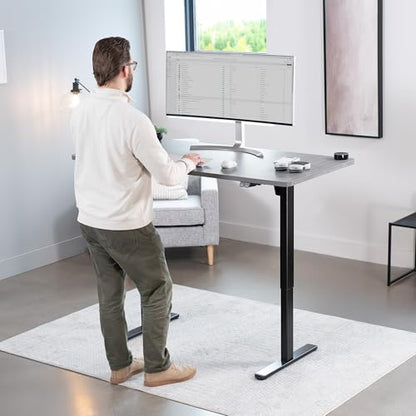 VIVO Dark Gray 60 x 30 in Standing Desk, DESK-KIT-0B6G - color: Dark Gray Top / Black Frame, size: 60 x 30 inch