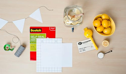 Scotch® Laminating Sheets, 9 in x 12 in, Letter Size Single Sided (Pack of 2) - size: 8 1/2" x 11" (Pack of 2)
