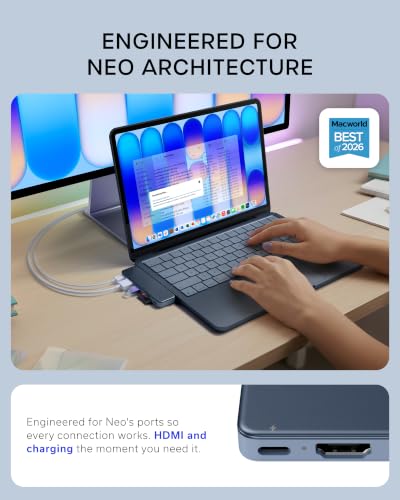 Satechi 6-in-2 USB-C Snap Hub, 4K/60Hz HDMI, for MacBook Neo, Indigo - color: Indigo