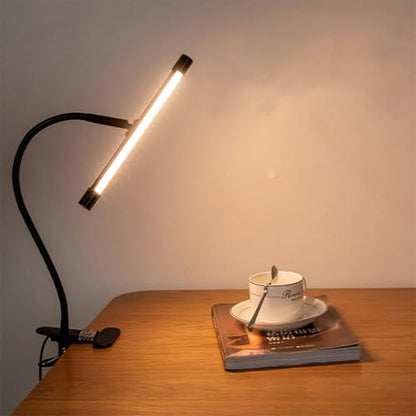Black Clip-On LED Easel Lamp for Artists,Dimmable with 3 Colour Modes, Flexible 360° Gooseneck, USB Powered Desk Lamp for Painting, Drawing, Headboards, Drafting Tables