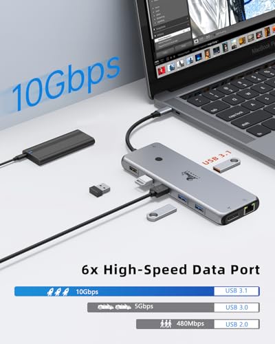 13-in-1 Laptop Docking Station Dual Monitor 4K, 2 HDMI USB C Hub LIONWEI - color: 13-in-1[2 HDMI+DisplayPort]