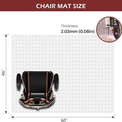 Low and Medium Pile Carpet Office Mat Chair Mat | Clear (46" x 60") - size: 46" x 60" Rectangular