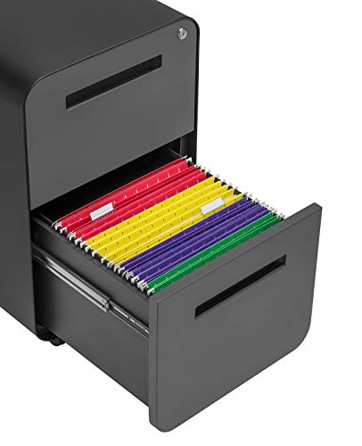 Laura Davidson Furniture Stockpile 2-Drawer Modern Mobile File Cabinet, Commercial-Grade (Black/Grey) - color: Black/Grey