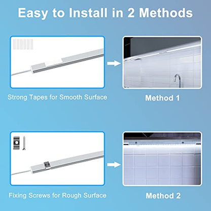 Maylit 6 PCS 12-inch Plug-in Under Cabinet Lights, Ultra-Thin - size: 6 Pack