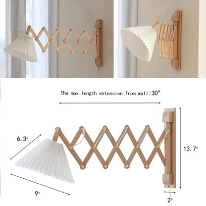 Plug in Mounted Wall Sconce, Swing Arm Wall Lamp for Bedroom, Living Room, Bedside Reading Light Fixtures with On/Off Switch,E26 Bulb Excluded (Burlywood) - color: Burlywood
