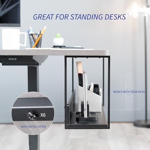 VIVO Black Under Desk 30 x 7 in Storage Shelf, DESK-SHELF30-UB