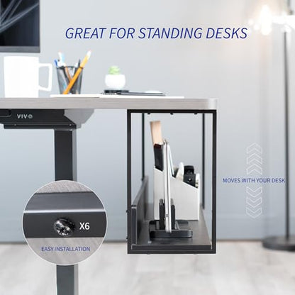 VIVO Black Under Desk 30 x 7 in Storage Shelf, DESK-SHELF30-UB