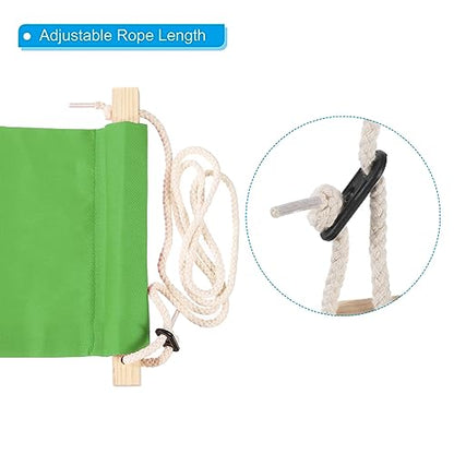 PATIKIL Foot Hammock Under Desk, Adjustable Foot Rest Sling with Hooks Portable Desk Footrest for Airplane Travel Home Office, Green Style 1 - color: Green