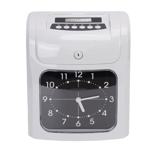 AUNMAS Electronic Time Clock, Employee Attendance Machine with Password Protection and 101 Attendance Cards, for Small Business Punch Time Recording (US Plug)