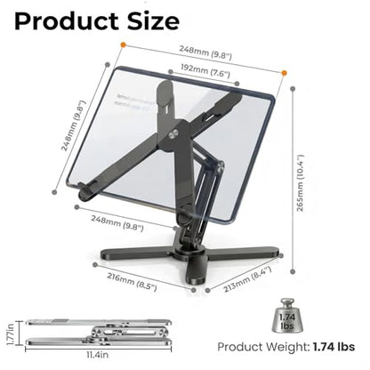 Atizzy 360 Rotating Laptop Stand Riser, Foldable for Desk, Black - color: Black
