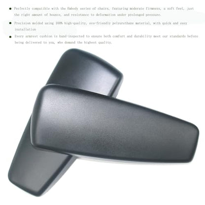Replacement armrest Pads, Compatible with Herman Miller Embody Chair Replacement armrest Pads, Black (Pair)