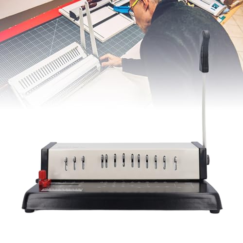 Book Binding Machine Manual Comb Binder with 13 Round Holes Multifunctional Wire Binder for A4 A5 A6 Paper Home Office Use Hardware Plastic