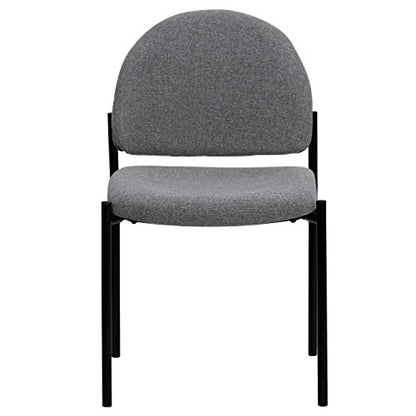 EMMA + OLIVER Gray Fabric Stackable Steel Side Reception Chair - color: Gray Fabric