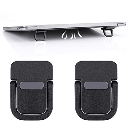 Abeillo 2PCS Portable Keyboard Riser, Self-Adhesive Mini Laptop Stand Invisible Computer Keyboard Stand for Desk, Laptop Feet Compatible with Pro/Air, Lenovo, Surface (Black) - color: Black