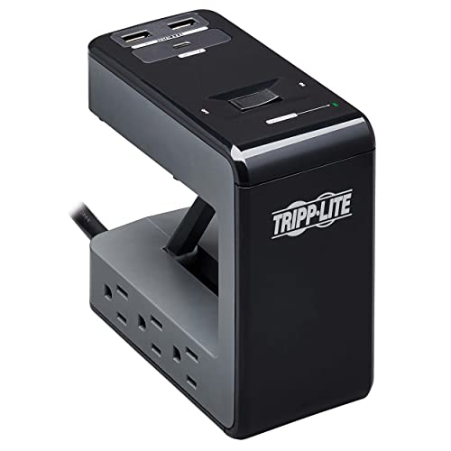 Tripp Lite Safe-IT Desk Clamp Surge Protector, 6-Outlets, USB-C & 2 USB-A Ports, 8Ft / 2.4M Cord, $50,000 Insurance & Limited Life Manufacturer's Warranty (TLP648UCBAM) - style: Safe-IT