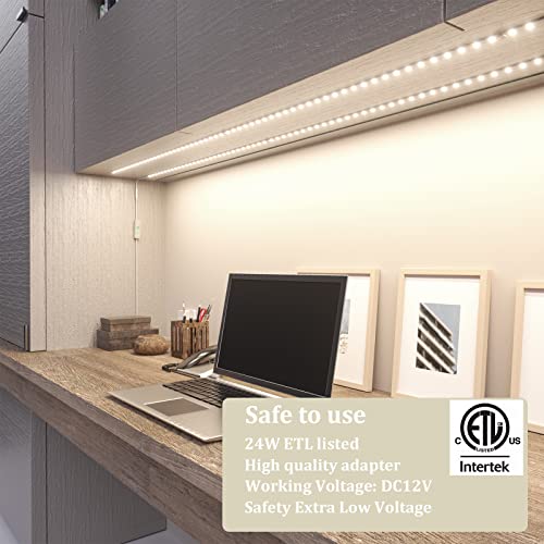 WOBANE 8PCS Under Cabinet LED Lighting with Remote, Natural White LED Strip - color: Natural White