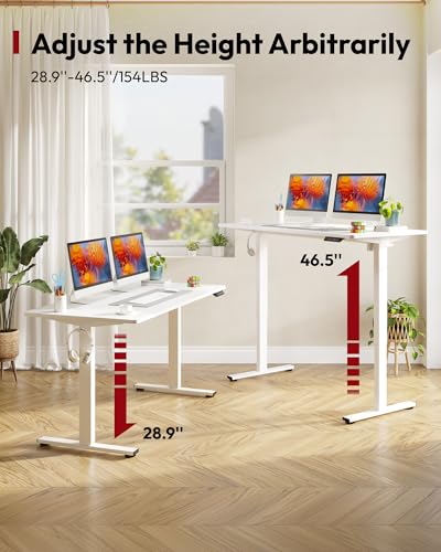SANODESK 63''x32'' Large Electric Computer Height Adjustable Standing Desk - color: White Frame+white Top, size: 63x32"