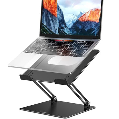 BESIGN LS10 Laptop Stand for Desk, Ergonomic Adjustable Notebook Tablet Stand, Foldable Laptop Riser, Portable Desktop Book Stands, Computer Holder Compatible with 10-14" Laptops, Black - color: A-Classic Black