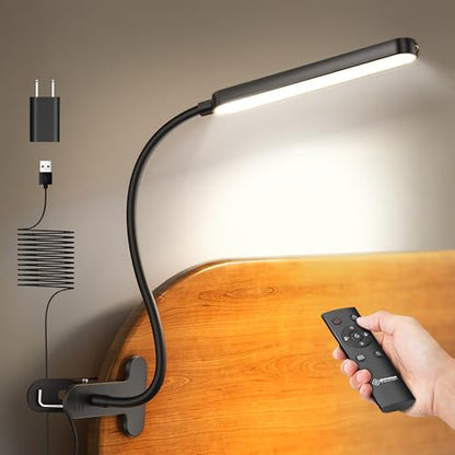 Glocusent 38 LED Clip On Light,5W Eye Caring Book Lights for Reading - color: Black