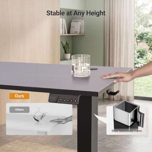 Claiks Electric Standing Desk, 40x24 Inch, Black - color: Black, size: 40 Inch