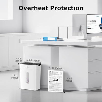 Bonsen 10-Sheet Cross Cut Paper Shredder for Home Office Heavy Duty, White - color: White, size: 10-Sheet Cross Cut