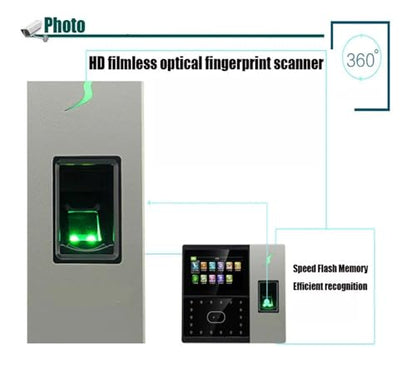 Fingerprint Face Time Clock Punch Machine Face Recognition Time Attendance Door Access Control System Optional WiFi for Small Businesses for Small Businesses,Black-Basic - size: Basic