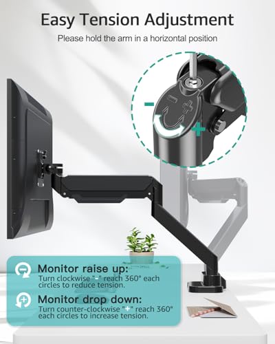 MOUNT PRO Dual Monitor Desk Mount for 39" Ultrawide Screen up to 33lbs, Heavy Duty Monitor Arm Double Gas Spring Arms for 2 Monitors, Adjustable Computer Monitor Stand with USB, VESA 75x75 100x100