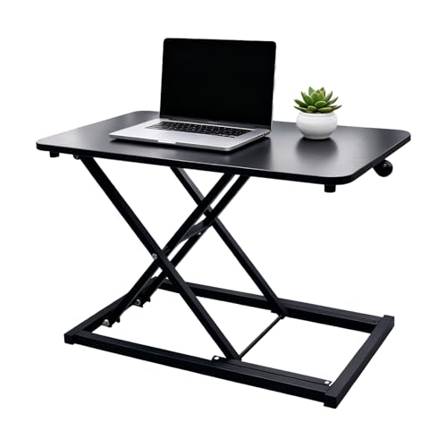 23.6 Inch Standing Desk Converter Adjustable Height | Sit Stand Tabletop Monitor and Laptop Riser Platform Workstation, Computer Keyboard Stand for Desktop