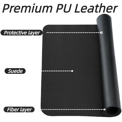 Desk Pad Mat PU Leather Waterproof Non Slip (Black 23.6" x 13.7") | For Office Computers Keyboard Mouse Desktop Protector - size: 23.6" x 13.8"