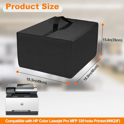 Printer Cover for HP LaserJet Pro MFP 3301sdw Printer (Black) | Anti-Static Waterproof Dustproof Cover, Heavy Duty Printer Protective Case for HP Color Laserjet Pro Printer - color: Black