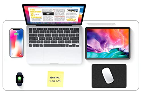JanJunDec 17x36 Inch Multifunctional Clear Desk Pad Desk Mat for Desktop Laptop, Plastic Table Mat, Waterproof Table Cover, Transparent PVC Desk Protector Mat for Writing Desk End Table with Mouse Pad - size: 17x36 inch