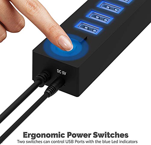 SABRENT 13-Port USB 2.0 Data Hub, Powered, 2 Switches (HB-U14P) - size: 13-PORT