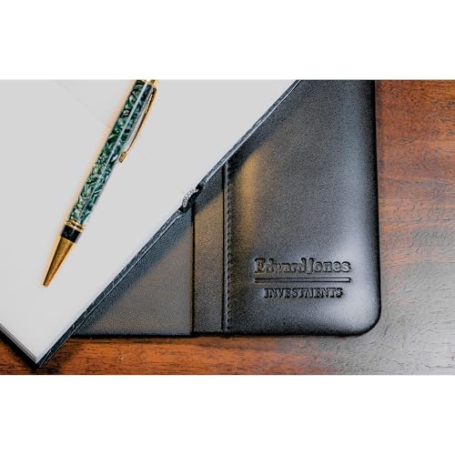 Dacasso Black Leather 22" x 14" Side Rails Desk Pad - color: Black, size: 14" x 22"