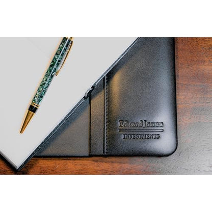 Dacasso Black Leather 22" x 14" Side Rails Desk Pad - color: Black, size: 14" x 22"
